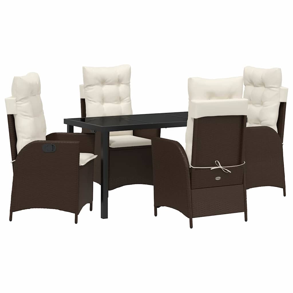 Ensemble de salle à manger pour jardin 5 pcs Marron polyrotin - XIOS