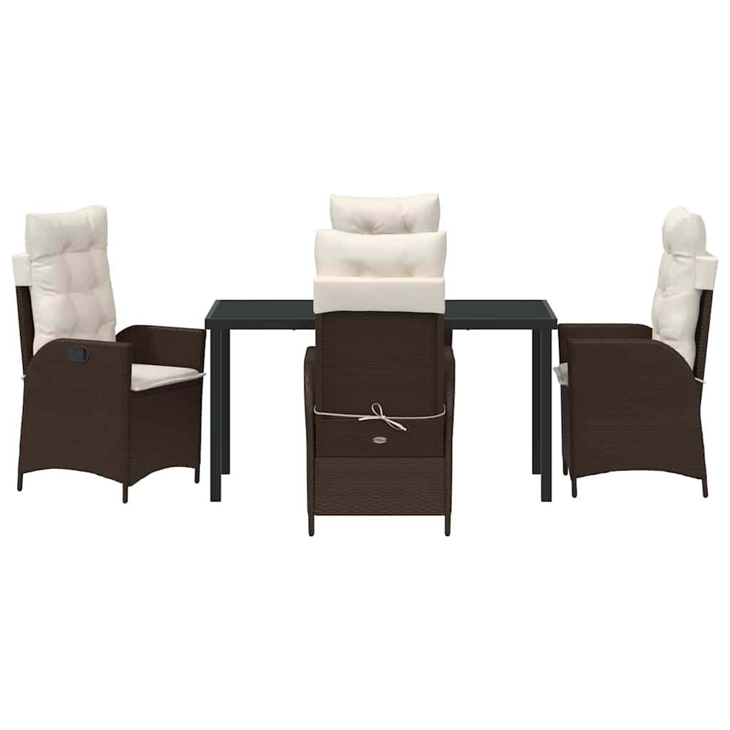 Ensemble de salle à manger pour jardin 5 pcs Marron polyrotin - XIOS