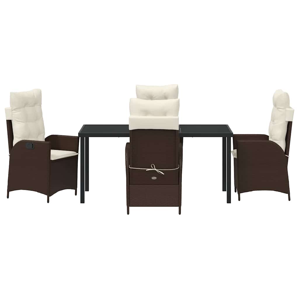 Ensemble de salle à manger pour jardin 5 pcs Marron polyrotin - XIOS