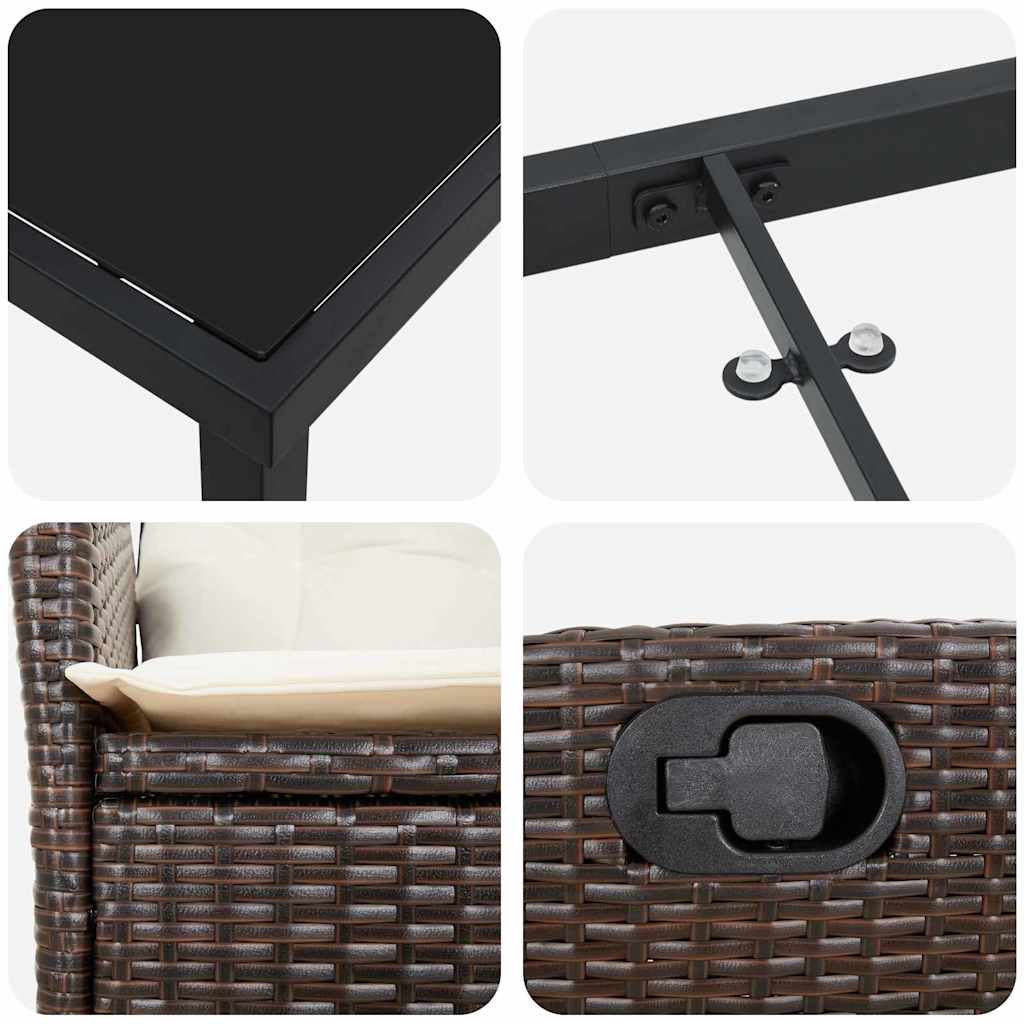 Ensemble de salle à manger pour jardin 7 pcs Marron polyrotin - XIOS