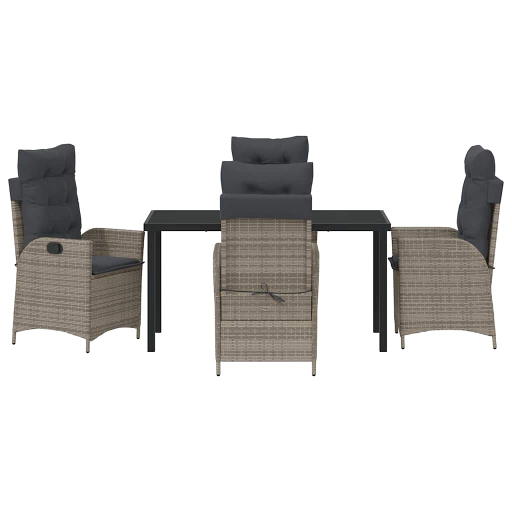 Ensemble de salle à manger pour jardin 5 pcs Gris polyrotin - XIOS