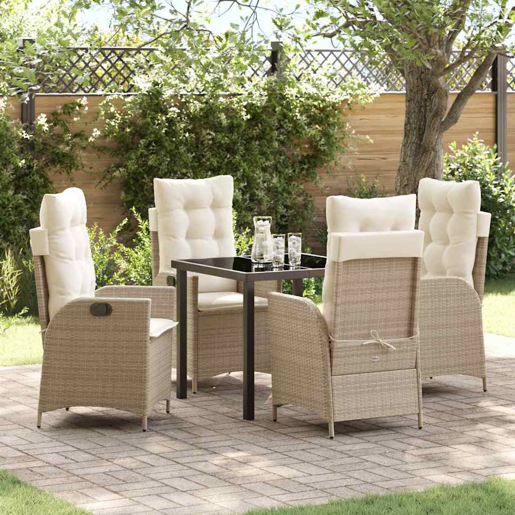 Ensemble de salle à manger pour jardin 5 pcs Beige polyrotin - XIOS