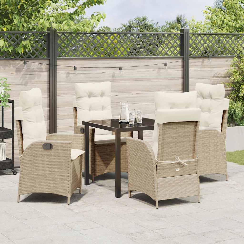 Ensemble de salle à manger pour jardin 5 pcs Beige polyrotin - XIOS