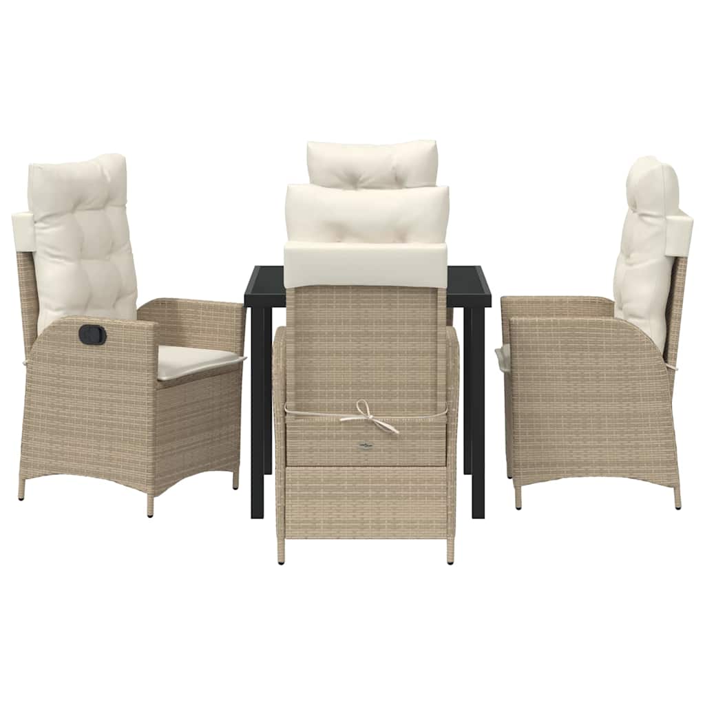 Ensemble de salle à manger pour jardin 5 pcs Beige polyrotin - XIOS
