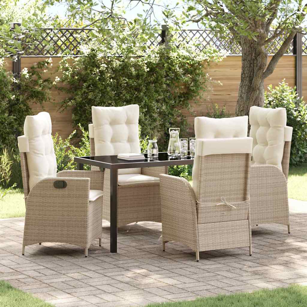 Ensemble de salle à manger pour jardin 5 pcs Beige polyrotin - XIOS