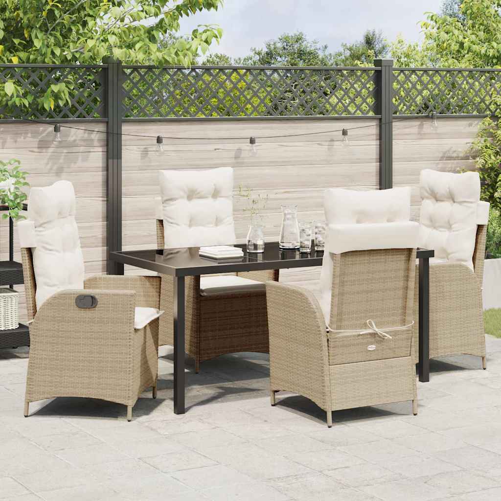Ensemble de salle à manger pour jardin 5 pcs Beige polyrotin - XIOS