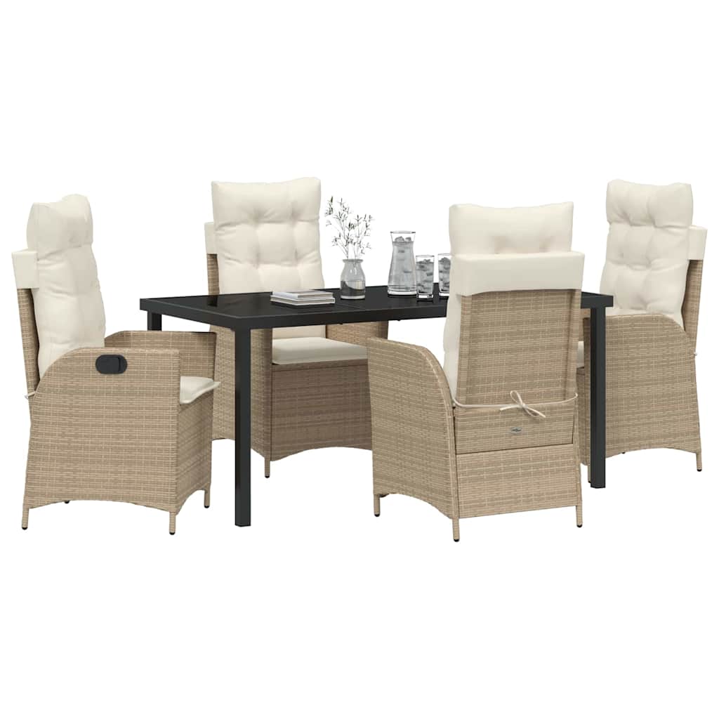 Ensemble de salle à manger pour jardin 5 pcs Beige polyrotin - XIOS