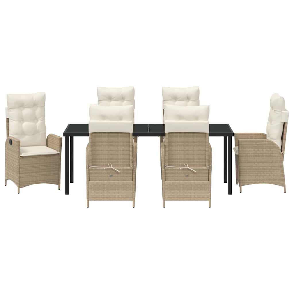 Ensemble de salle à manger pour jardin 7 pcs Beige polyrotin - XIOS