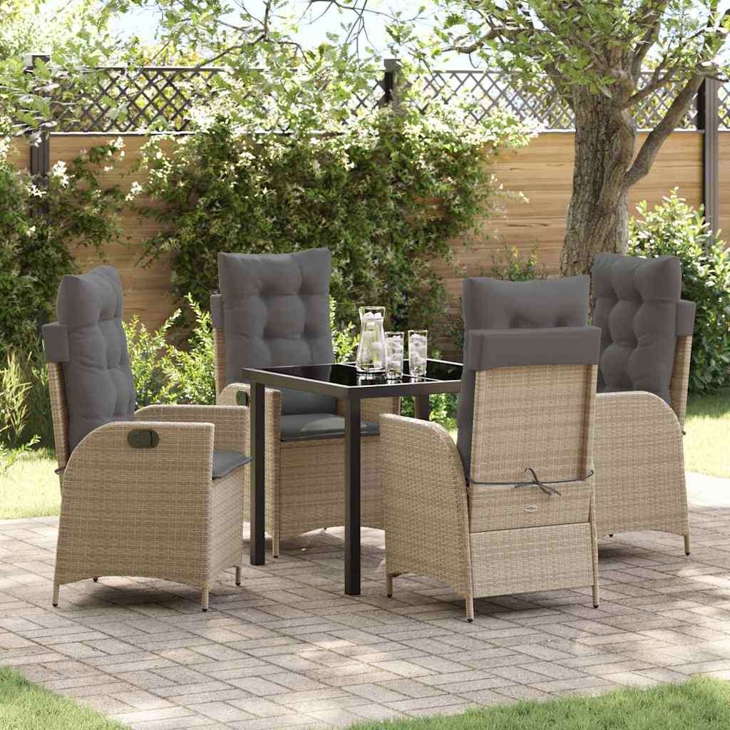 Ensemble de salle à manger pour jardin 5 pcs Beige polyrotin - XIOS