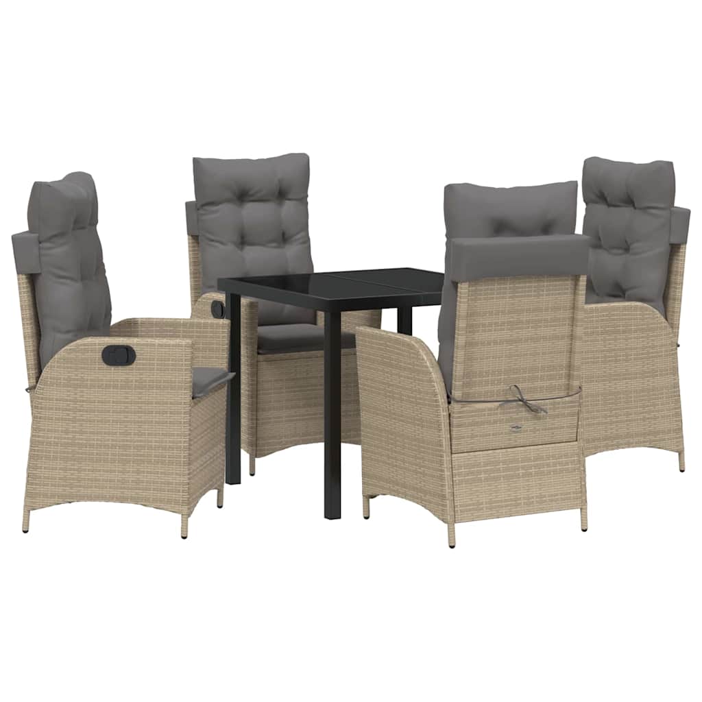 Ensemble de salle à manger pour jardin 5 pcs Beige polyrotin - XIOS