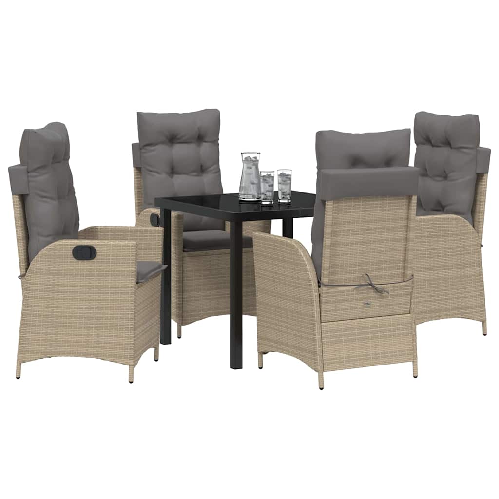 Ensemble de salle à manger pour jardin 5 pcs Beige polyrotin - XIOS