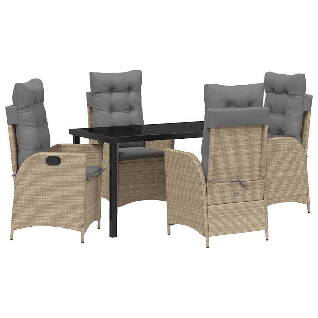 Ensemble de salle à manger pour jardin 5 pcs Beige polyrotin - XIOS