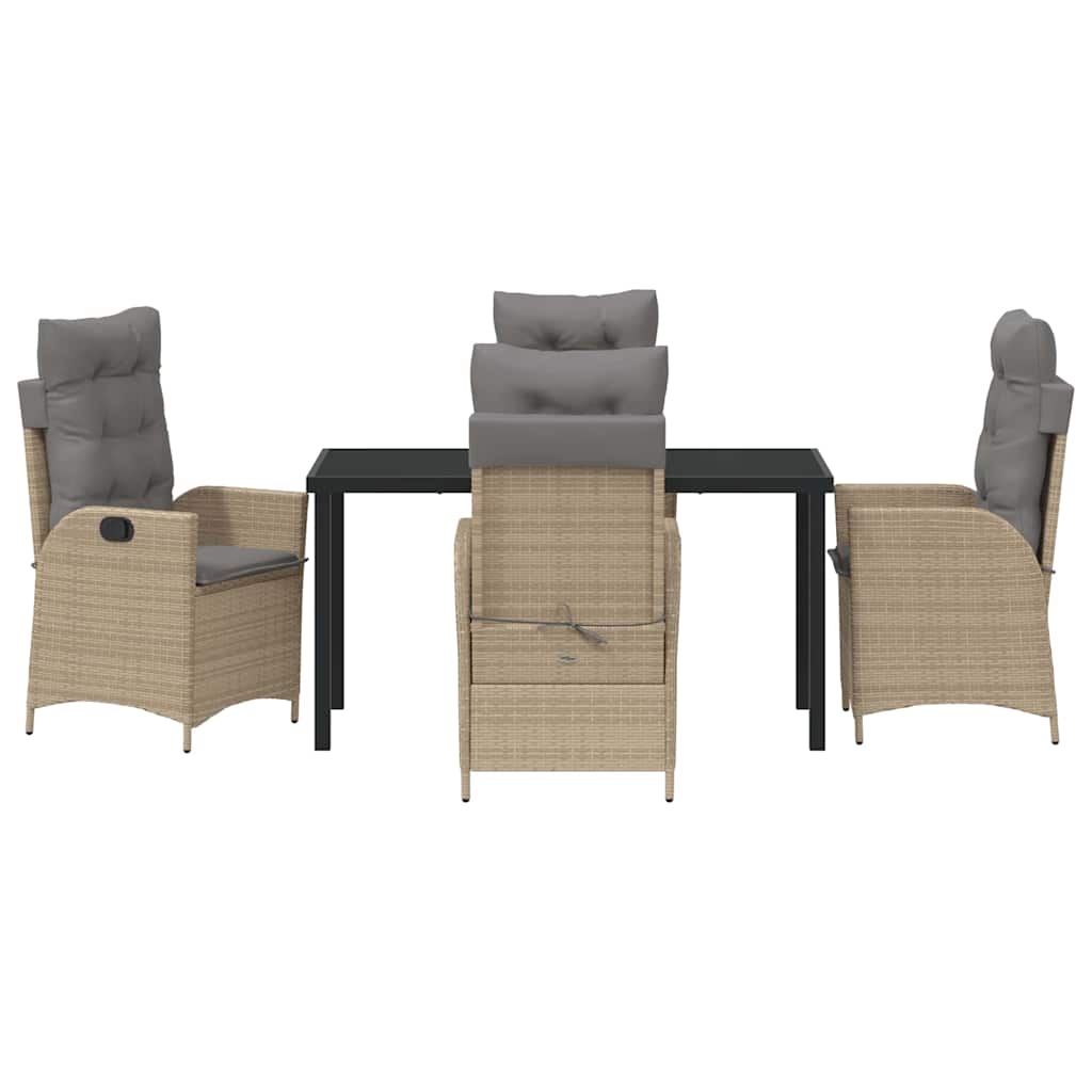 Ensemble de salle à manger pour jardin 5 pcs Beige polyrotin - XIOS