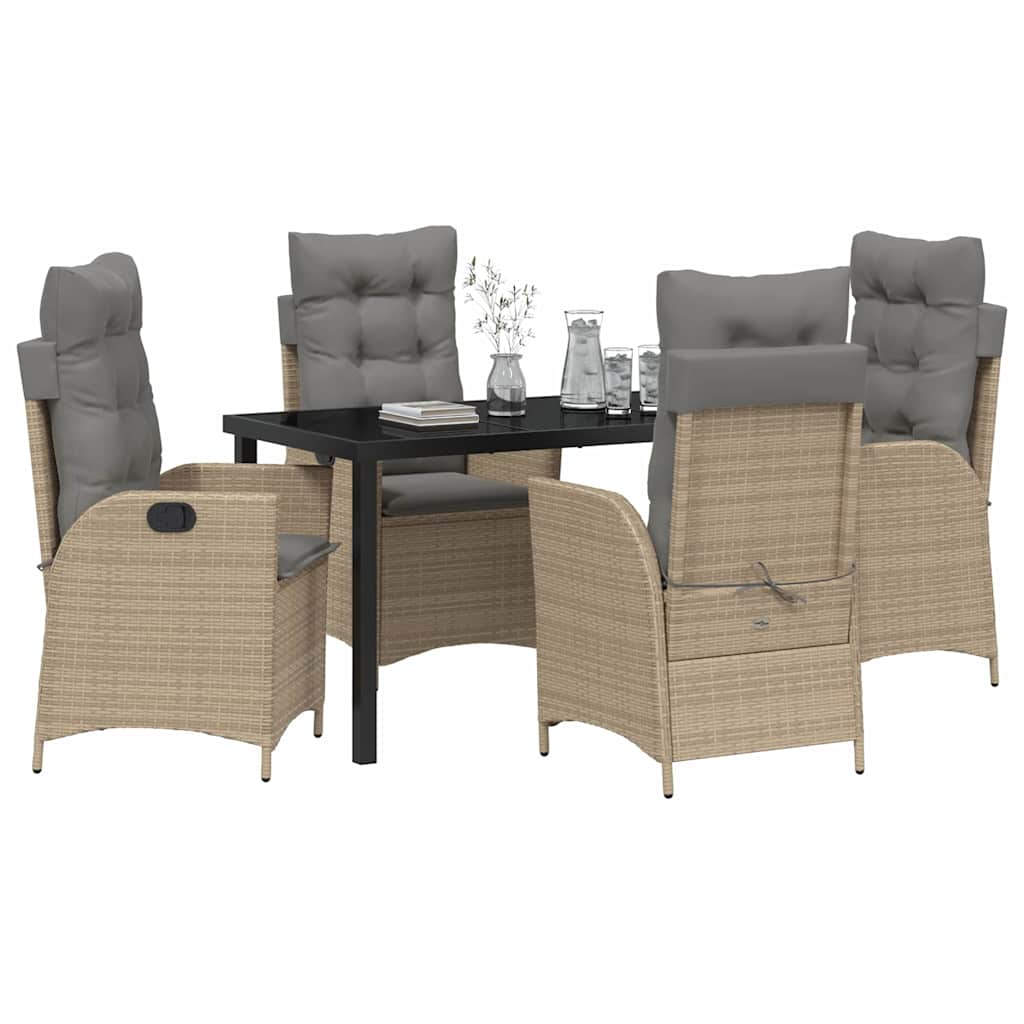Ensemble de salle à manger pour jardin 5 pcs Beige polyrotin - XIOS