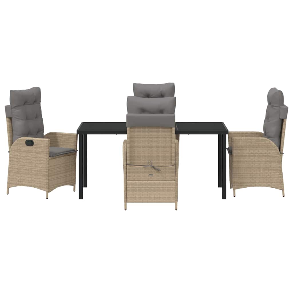 Ensemble de salle à manger pour jardin 5 pcs Beige polyrotin - XIOS