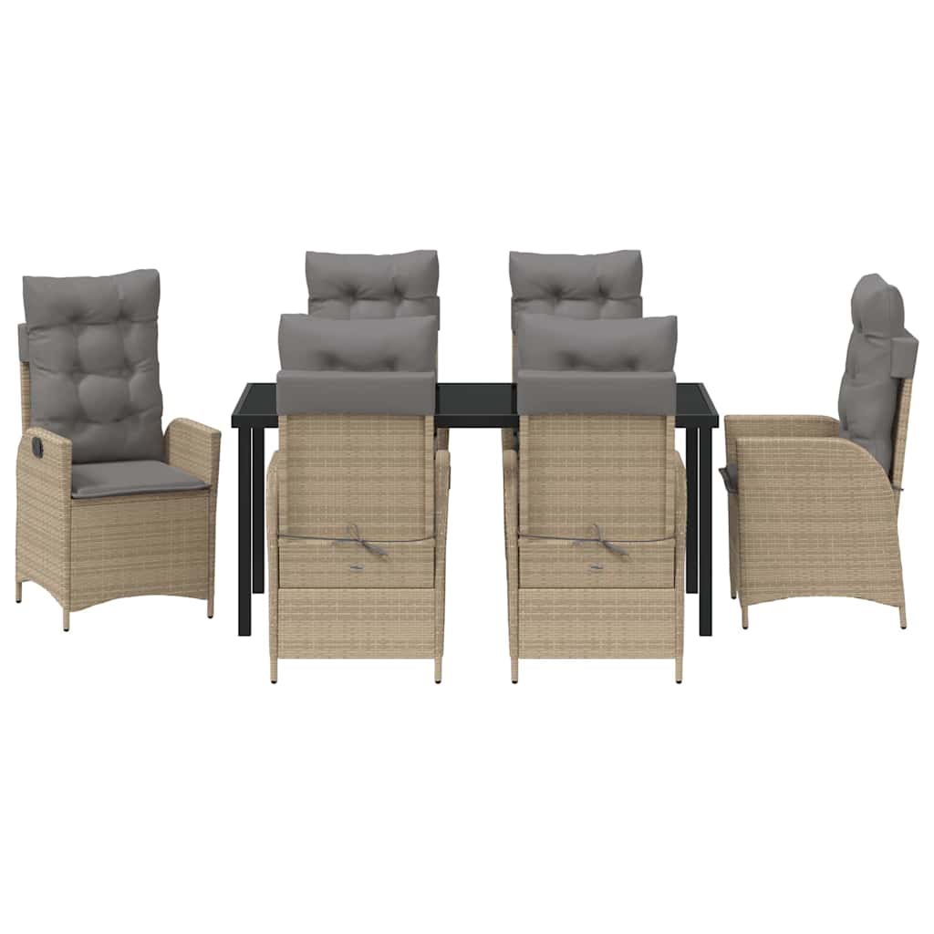 Ensemble de salle à manger pour jardin 7 pcs Beige polyrotin - XIOS