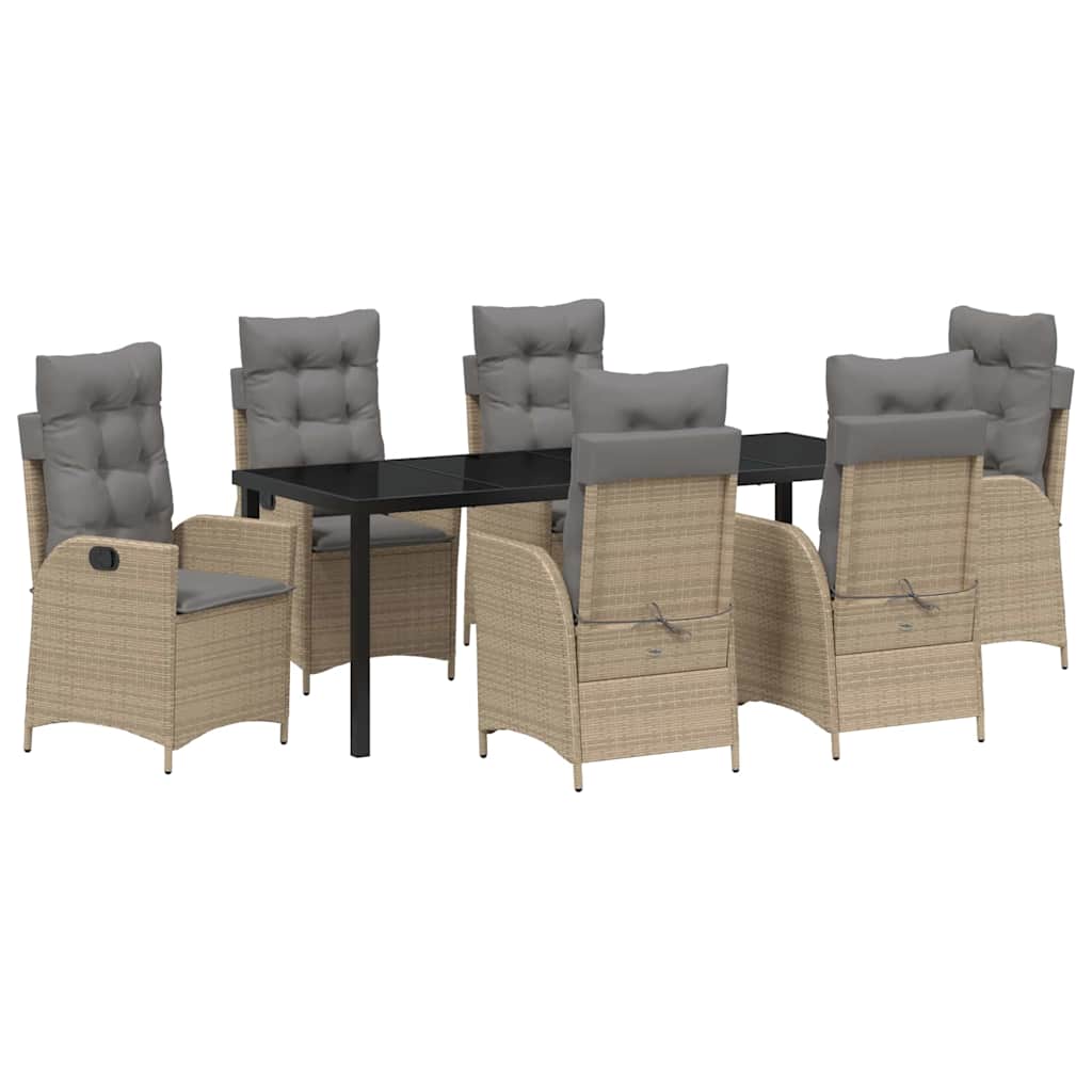 Ensemble de salle à manger pour jardin 7 pcs Beige polyrotin - XIOS