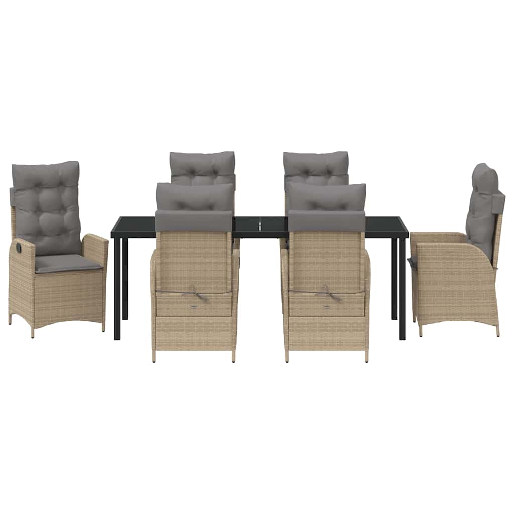 Ensemble de salle à manger pour jardin 7 pcs Beige polyrotin - XIOS