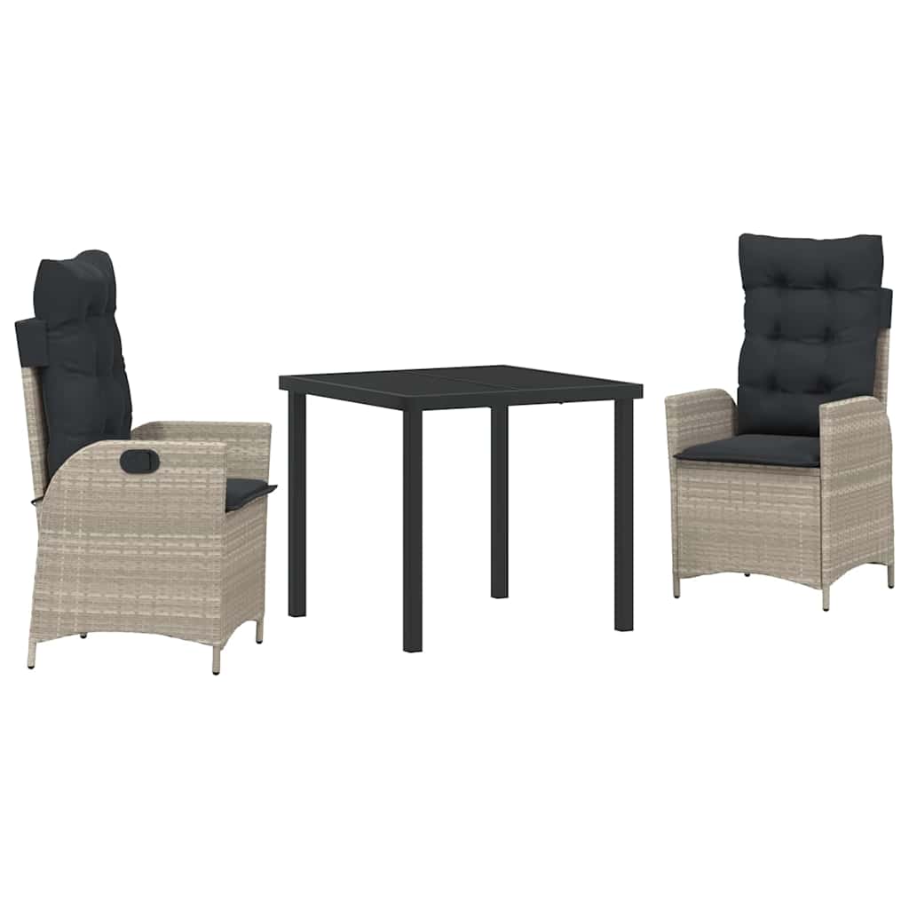 Ensemble de salle à manger pour jardin 3 pcs Gris clair - XIOS