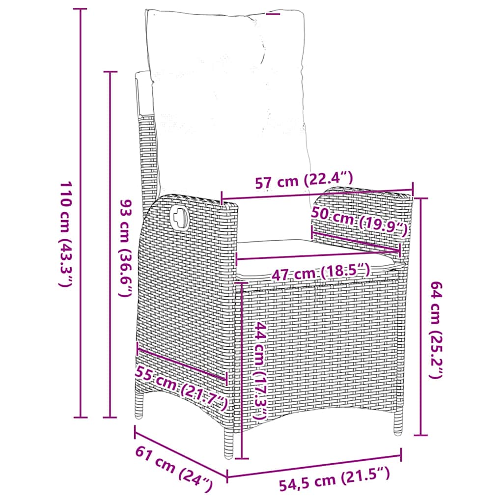 Ensemble de salle à manger pour jardin 3 pcs Gris clair - XIOS