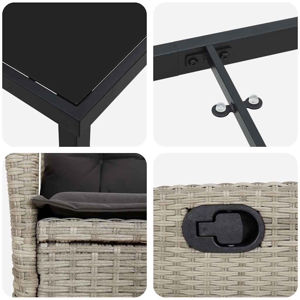 Ensemble de salle à manger pour jardin 5 pcs Gris clair - XIOS