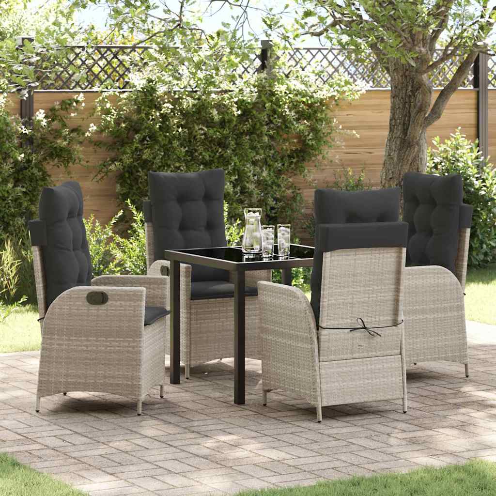 Ensemble de salle à manger pour jardin 5 pcs Gris clair - XIOS