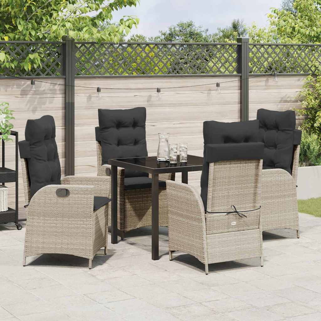 Ensemble de salle à manger pour jardin 5 pcs Gris clair - XIOS