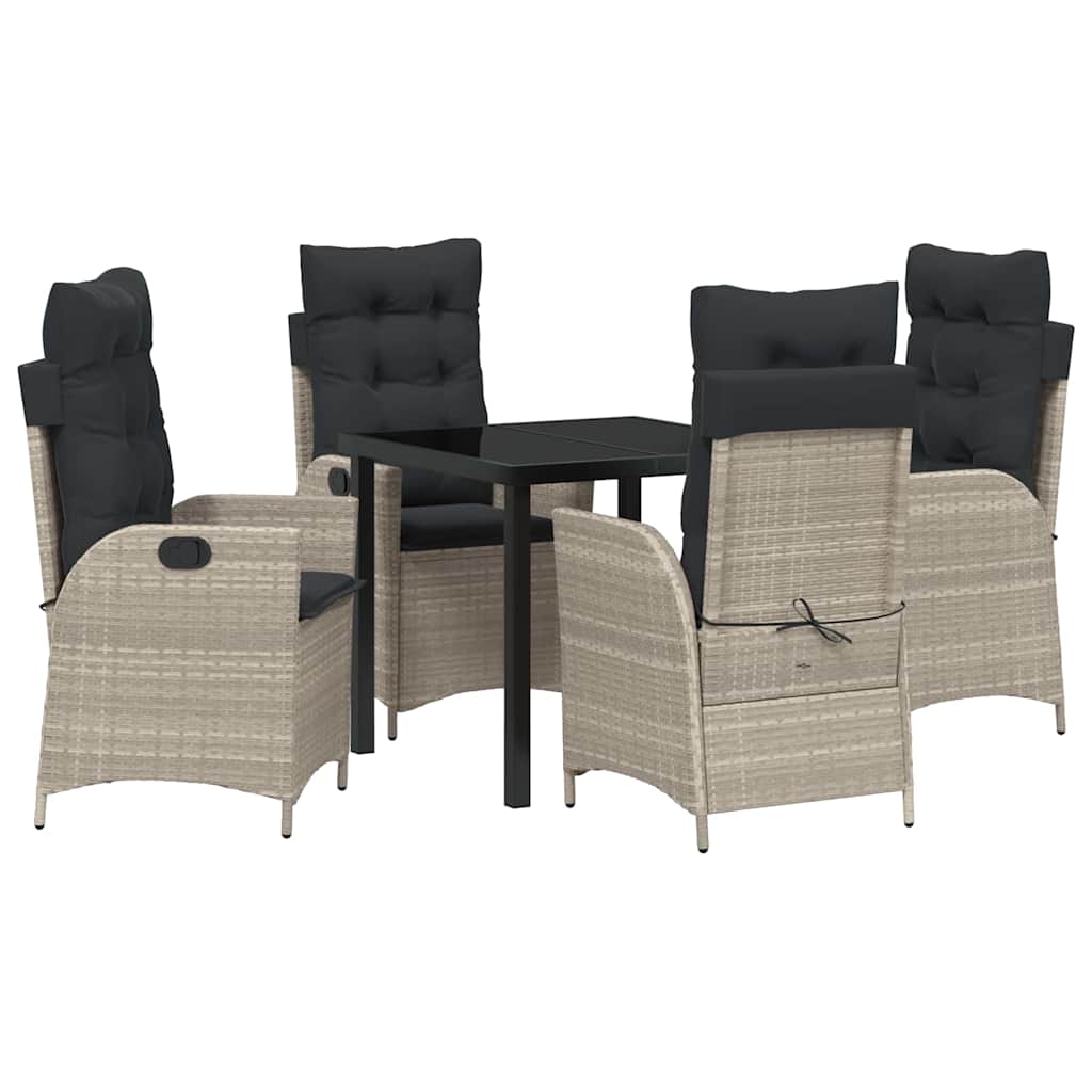 Ensemble de salle à manger pour jardin 5 pcs Gris clair - XIOS