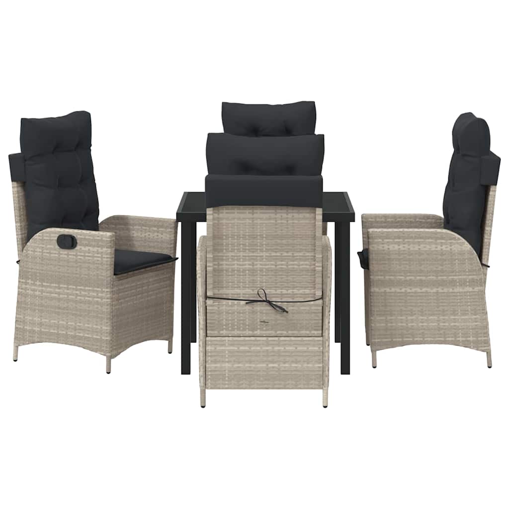 Ensemble de salle à manger pour jardin 5 pcs Gris clair - XIOS