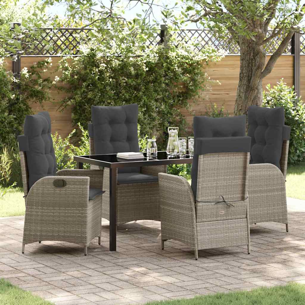 Ensemble de salle à manger pour jardin 5 pcs Gris clair - XIOS