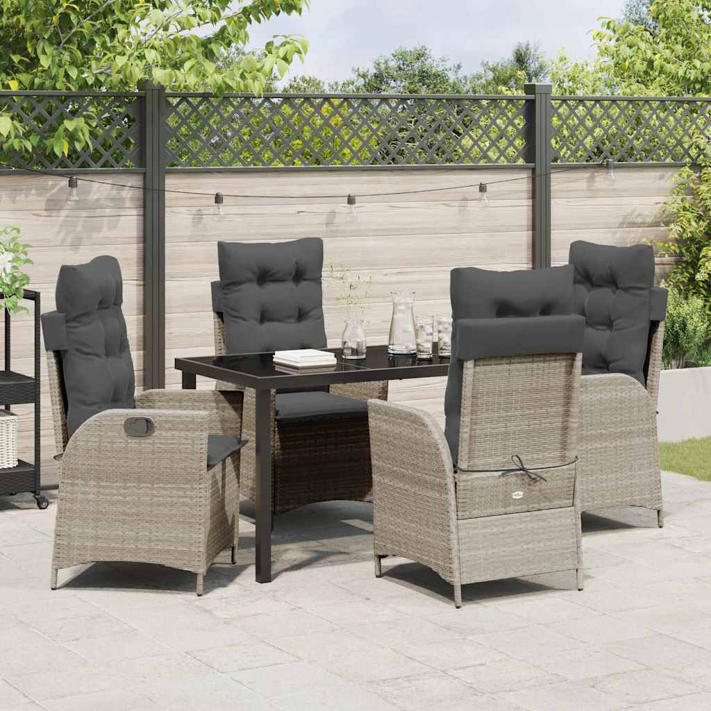 Ensemble de salle à manger pour jardin 5 pcs Gris clair - XIOS