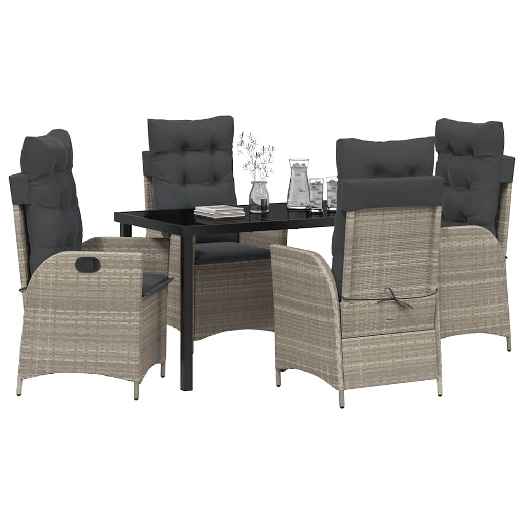 Ensemble de salle à manger pour jardin 5 pcs Gris clair - XIOS