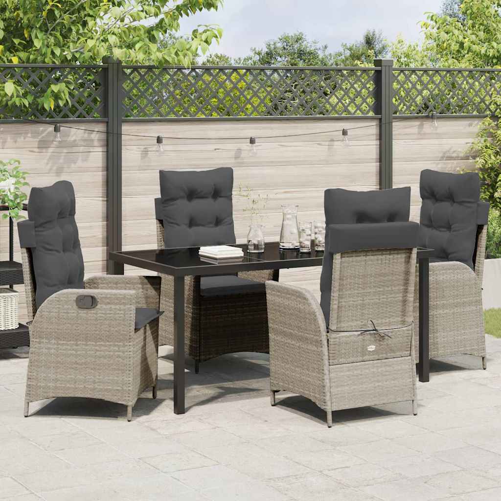 Ensemble de salle à manger pour jardin 5 pcs Gris clair - XIOS
