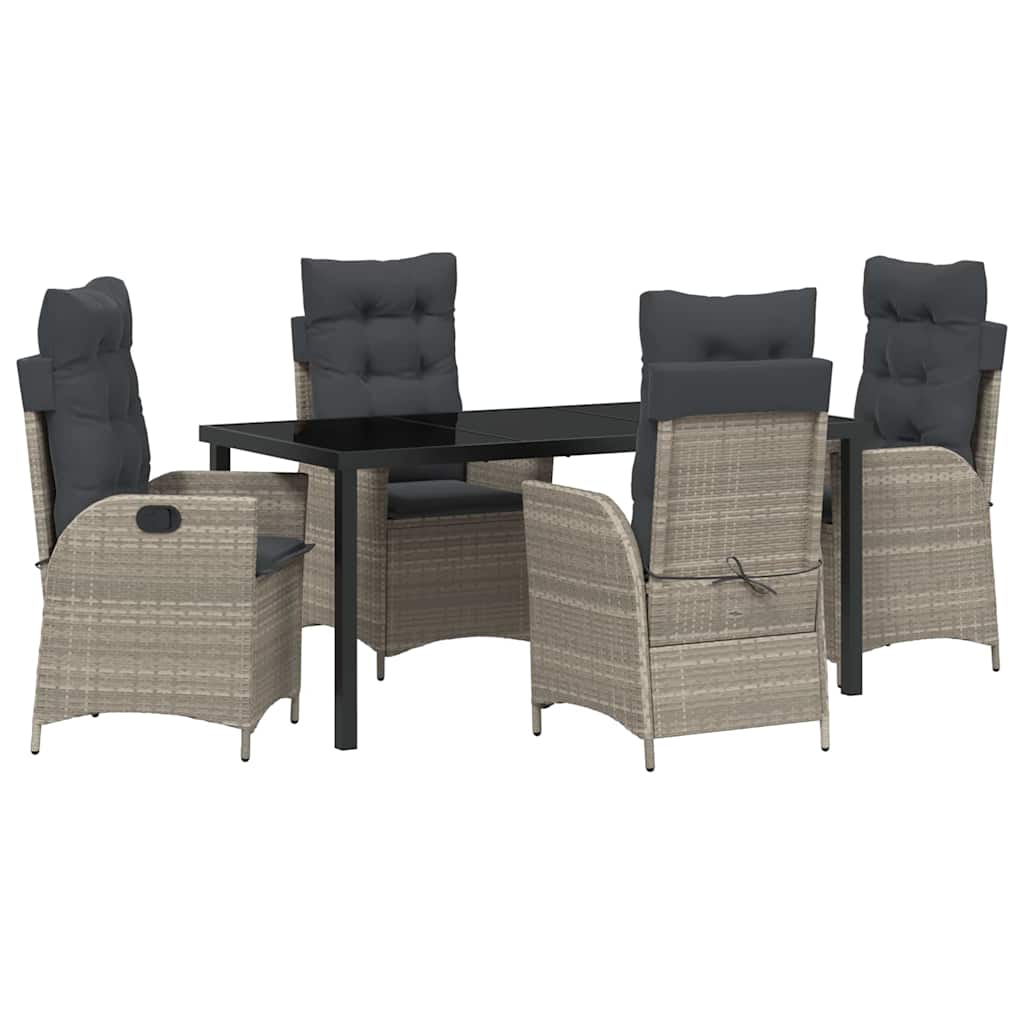 Ensemble de salle à manger pour jardin 5 pcs Gris clair - XIOS