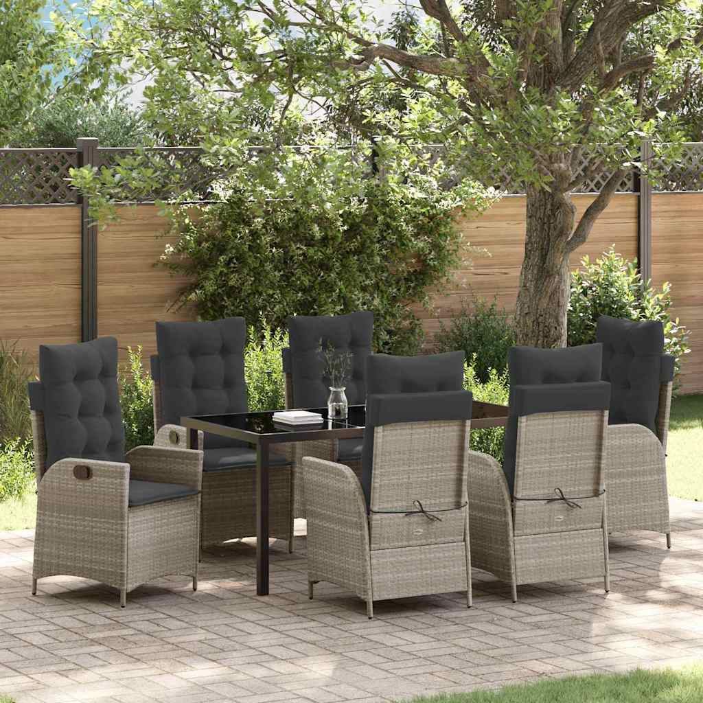 Ensemble de salle à manger pour jardin 7 pcs Gris clair - XIOS