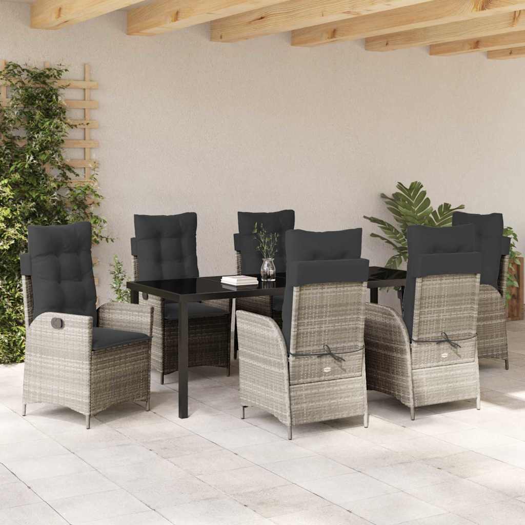 Ensemble de salle à manger pour jardin 7 pcs Gris clair - XIOS