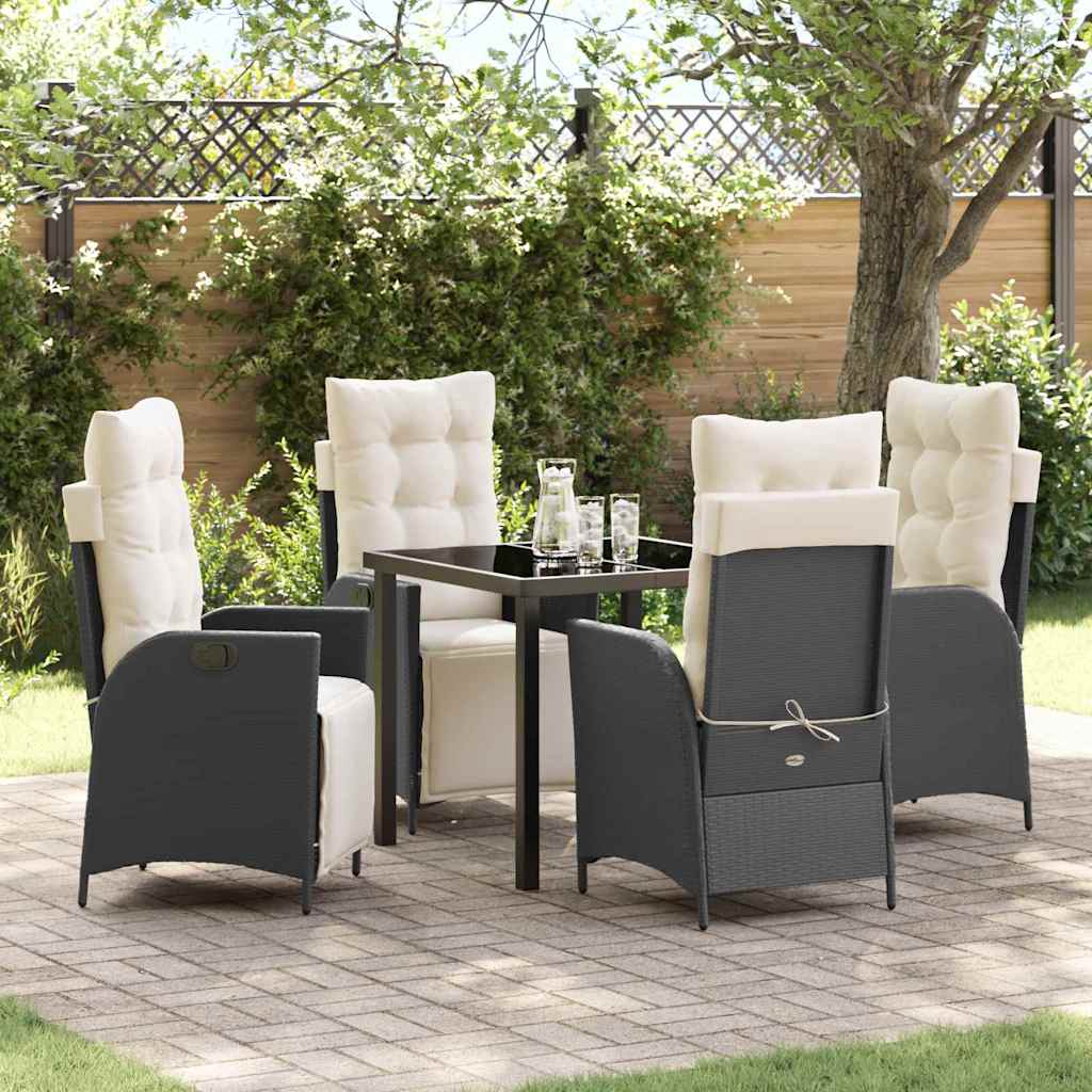 Ensemble de salle à manger pour jardin 5 pcs Noir polyrotin - XIOS