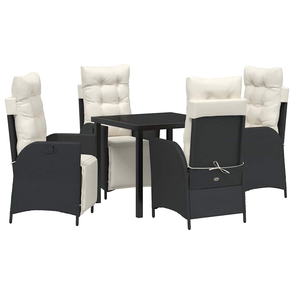 Ensemble de salle à manger pour jardin 5 pcs Noir polyrotin - XIOS