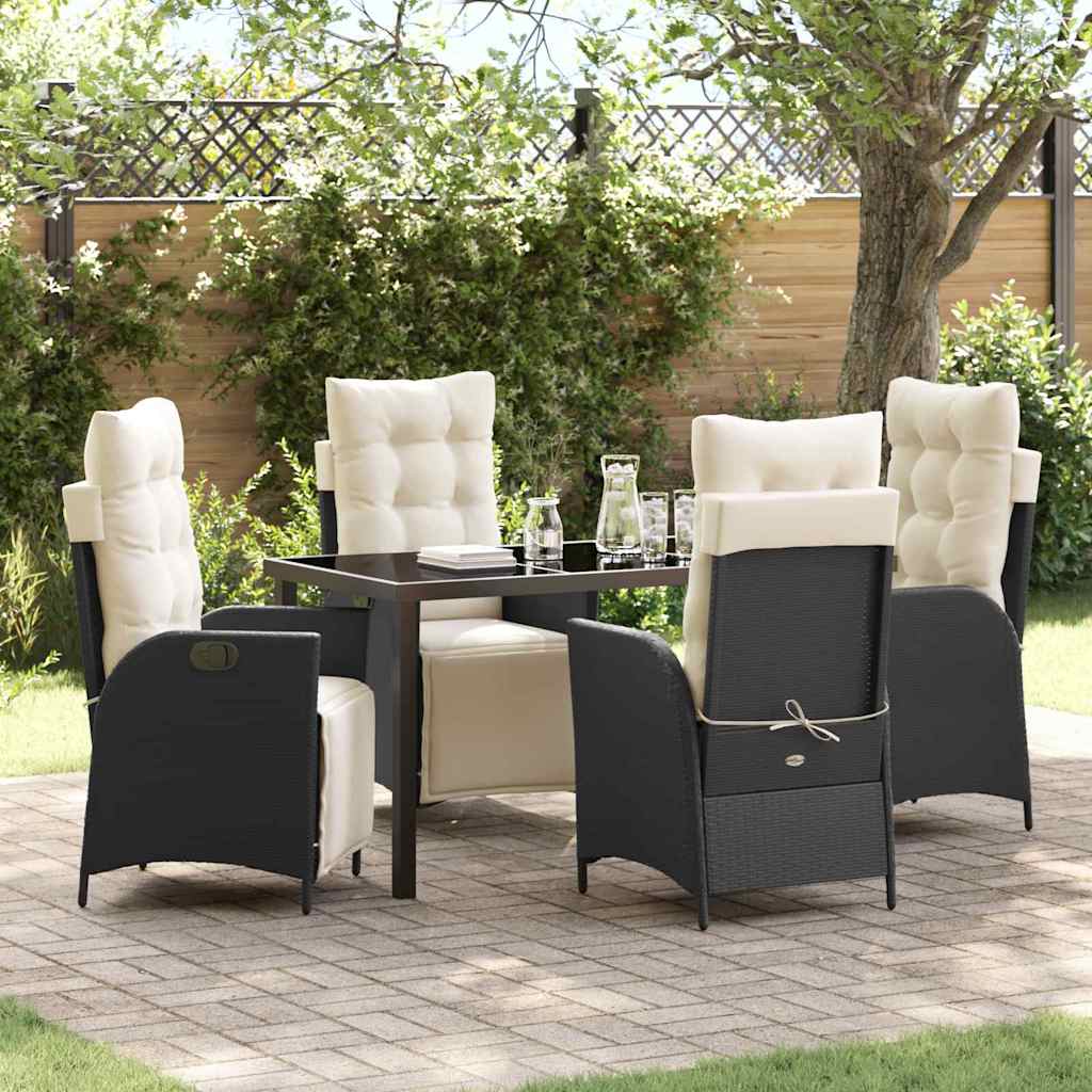 Ensemble de salle à manger pour jardin 5 pcs Noir polyrotin - XIOS