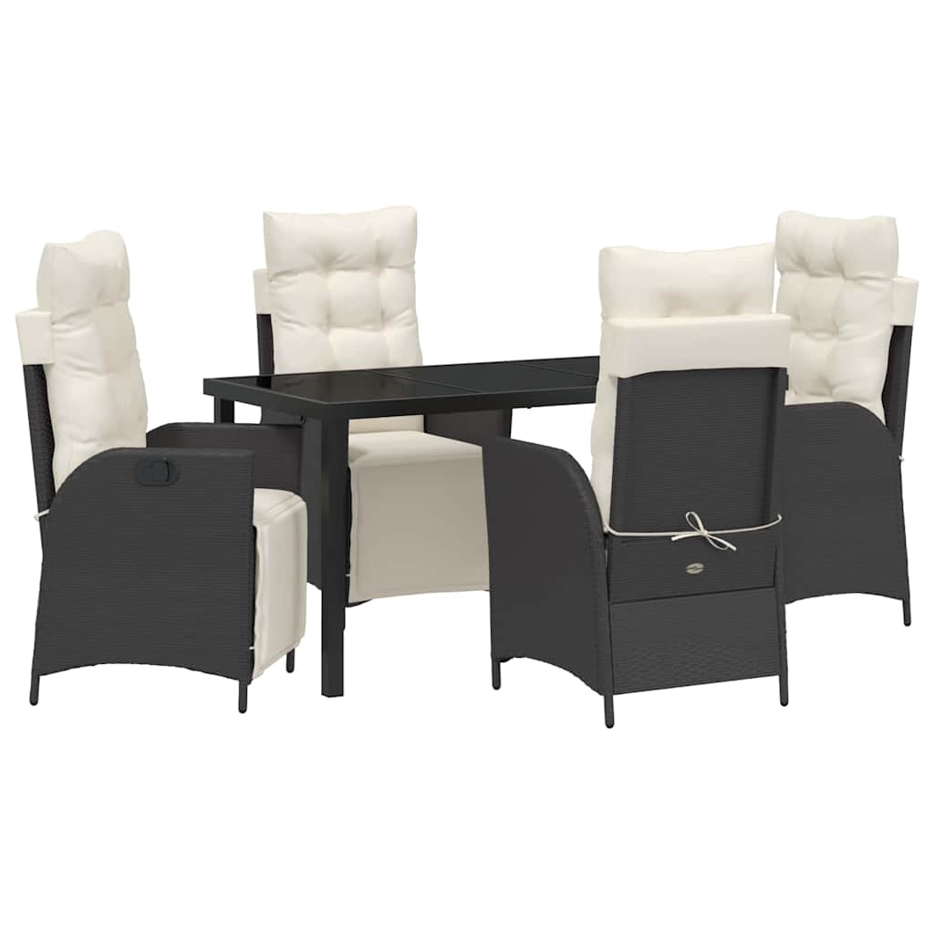 Ensemble de salle à manger pour jardin 5 pcs Noir polyrotin - XIOS