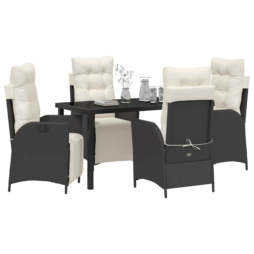 Ensemble de salle à manger pour jardin 5 pcs Noir polyrotin - XIOS