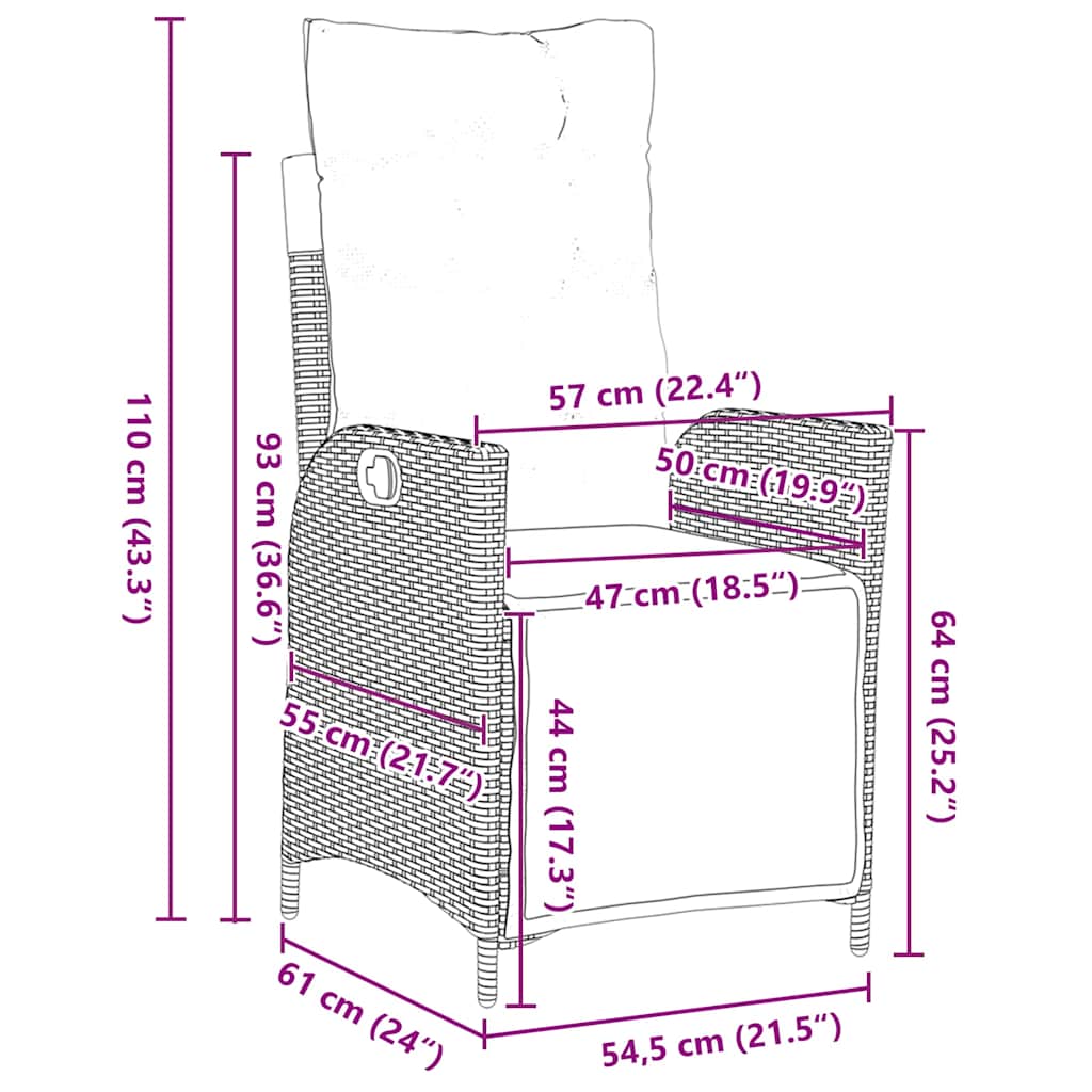 Ensemble de salle à manger pour jardin 5 pcs Noir polyrotin - XIOS