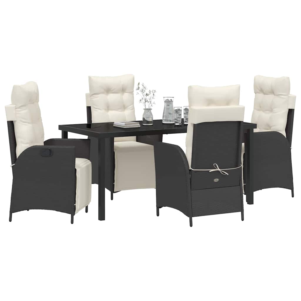 Ensemble de salle à manger pour jardin 5 pcs Noir polyrotin - XIOS