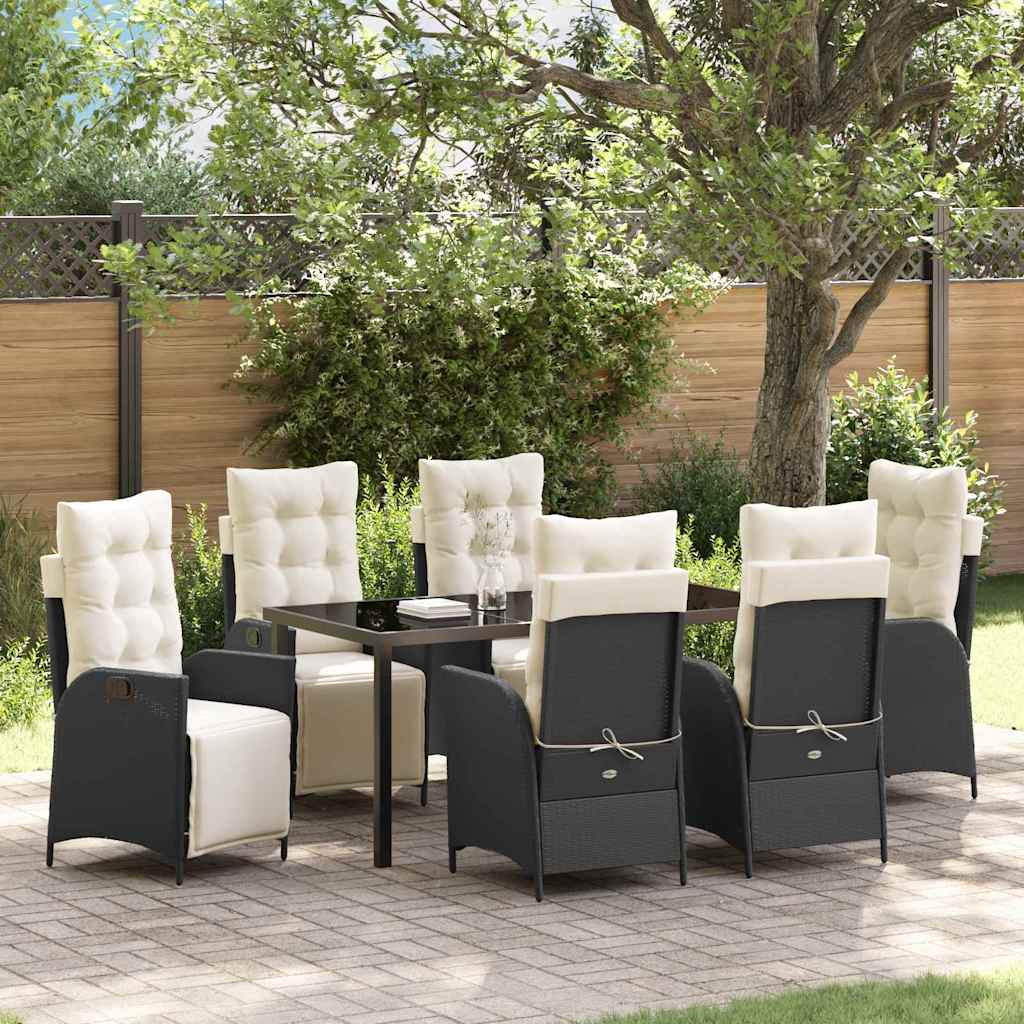 Ensemble de salle à manger pour jardin 7 pcs Noir polyrotin - XIOS