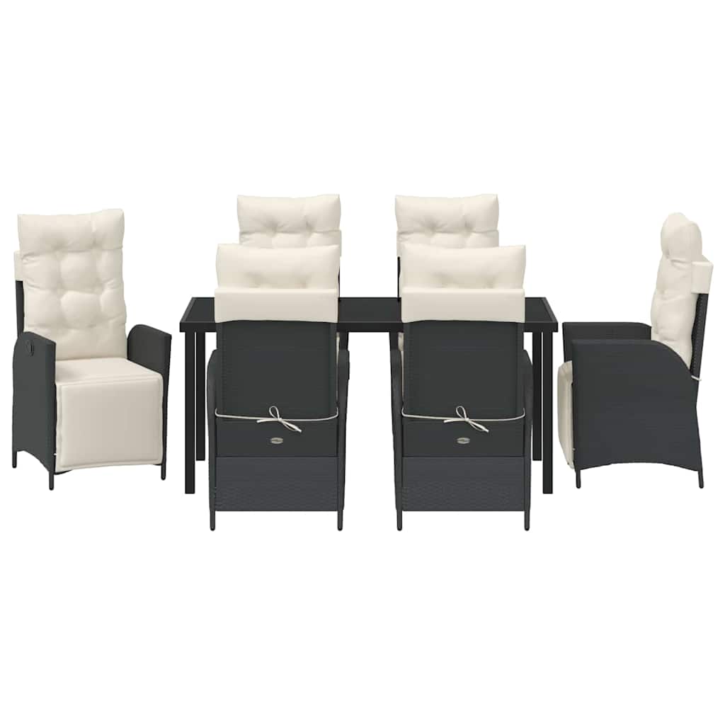 Ensemble de salle à manger pour jardin 7 pcs Noir polyrotin - XIOS