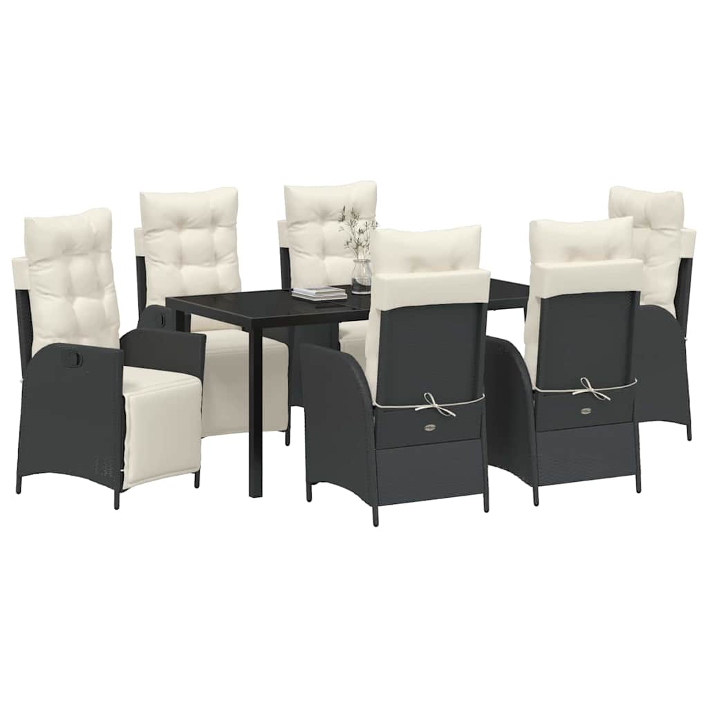 Ensemble de salle à manger pour jardin 7 pcs Noir polyrotin - XIOS
