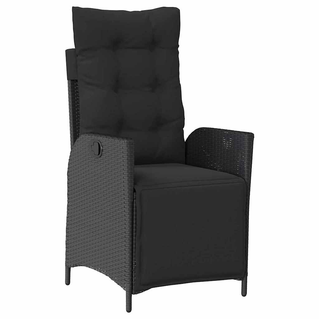 Ensemble de salle à manger pour jardin 3 pcs Noir polyrotin - XIOS