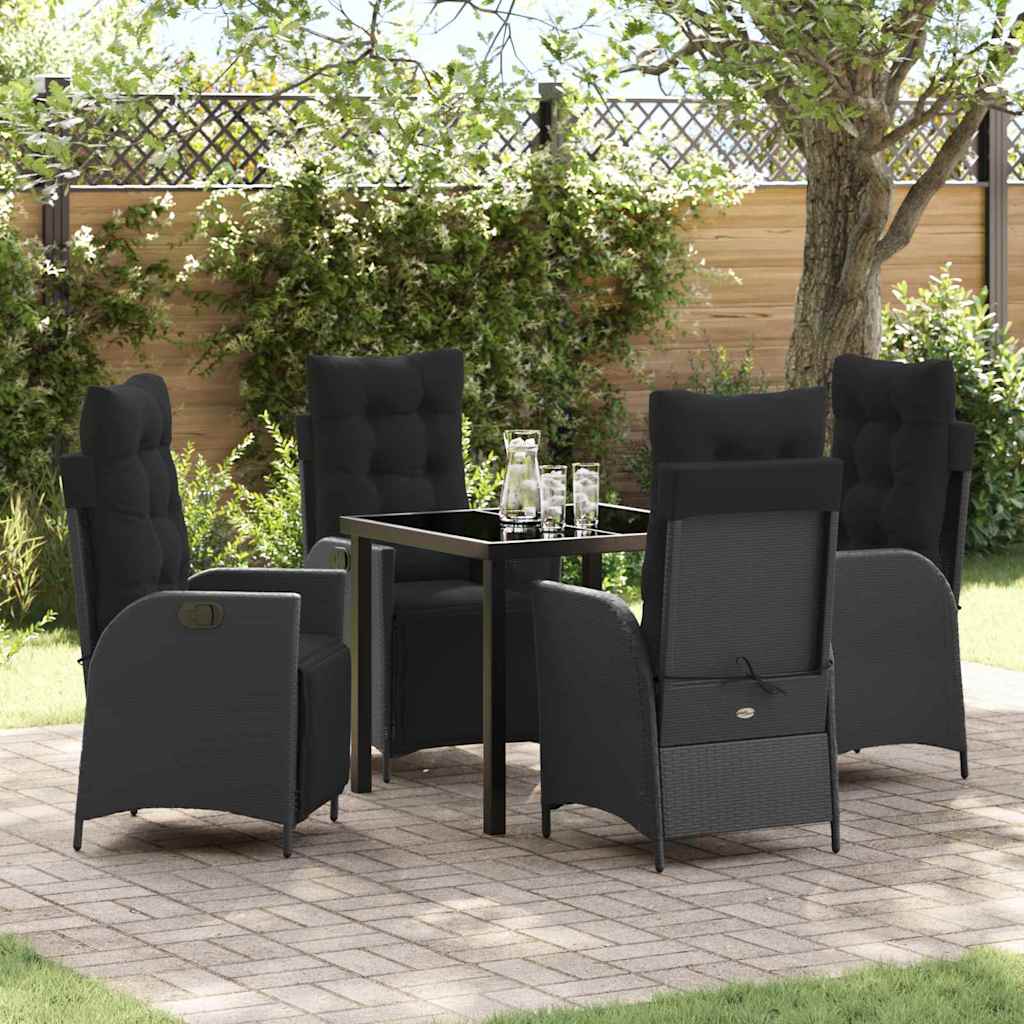 Ensemble de salle à manger pour jardin 5 pcs Noir polyrotin - XIOS