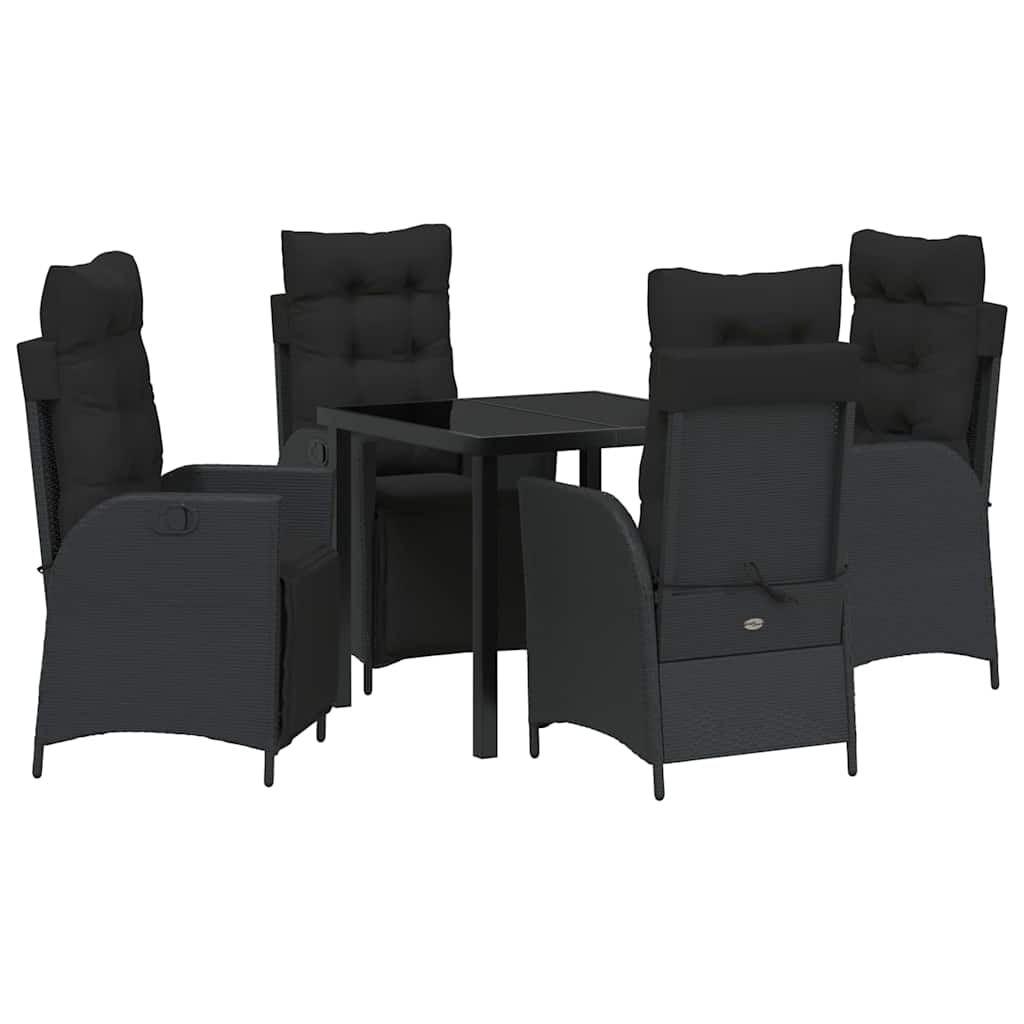 Ensemble de salle à manger pour jardin 5 pcs Noir polyrotin - XIOS