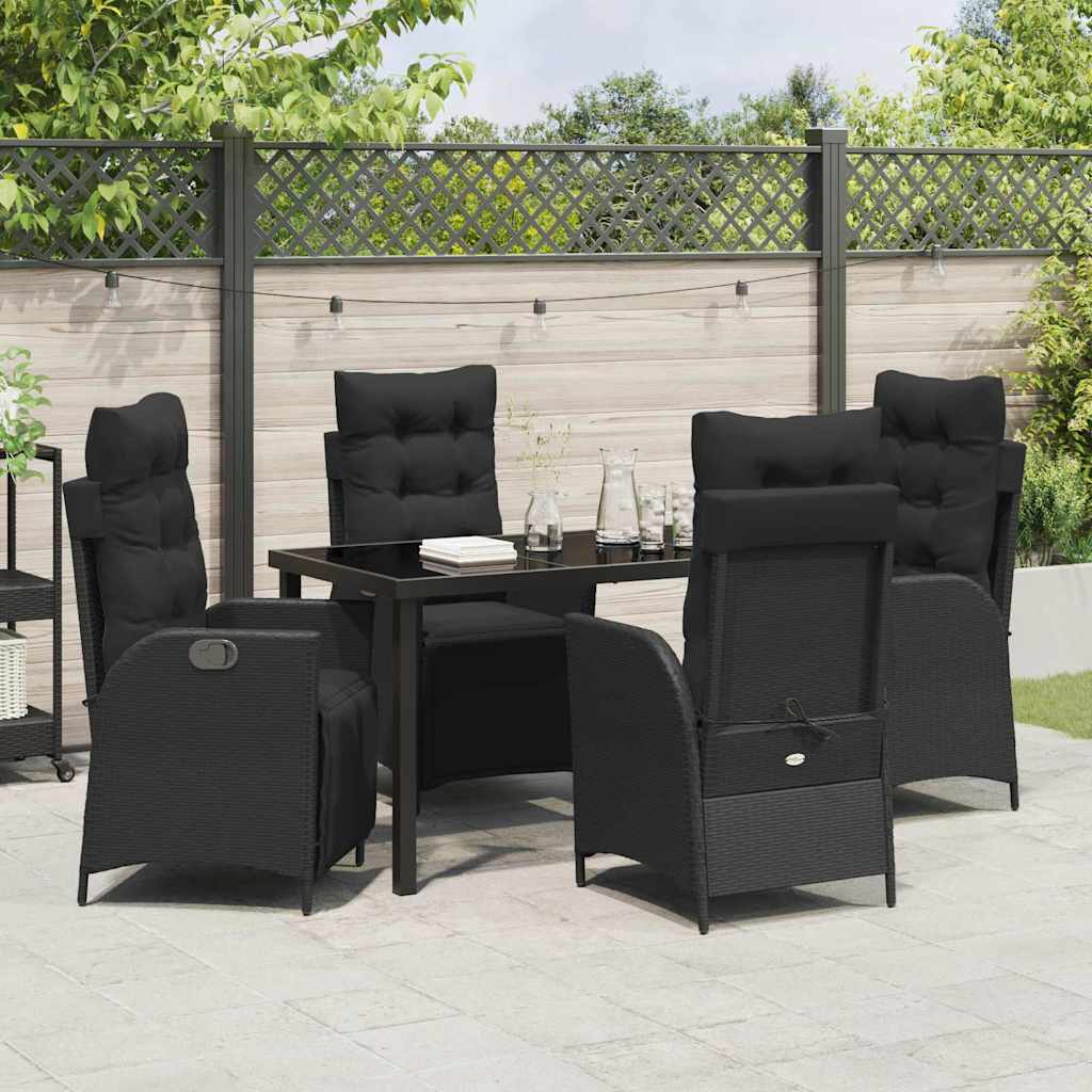 Ensemble de salle à manger pour jardin 5 pcs Noir polyrotin - XIOS